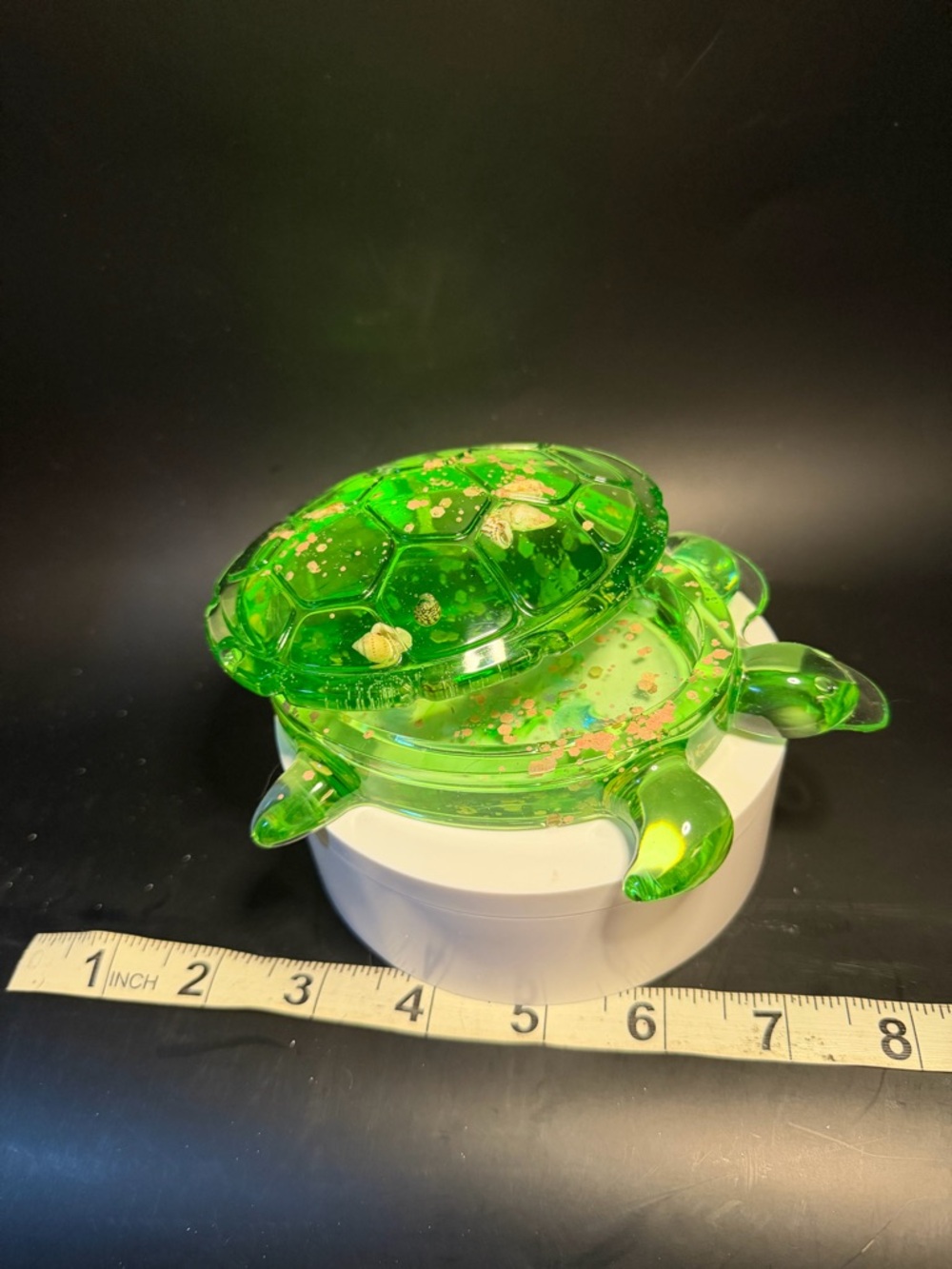 Green resin Turtle Trinket Box